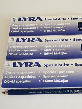 Lyra Orlow 35 Pencils Blue Glassmarker 1436 Vintage Discontinued Wax-Based Penci